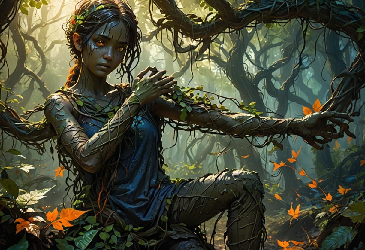 Mystical Forest Girl in Epic Fantasy Style