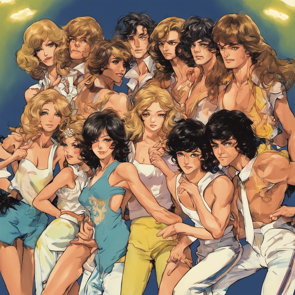 Studio 54 Dancers in Anime Style