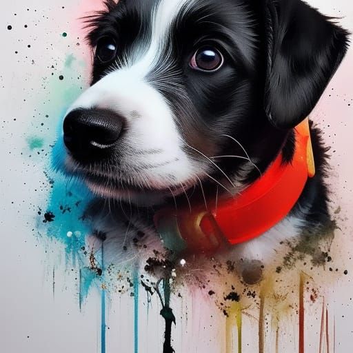 Wizard Puppy: Detailed Pencil Sketch Art