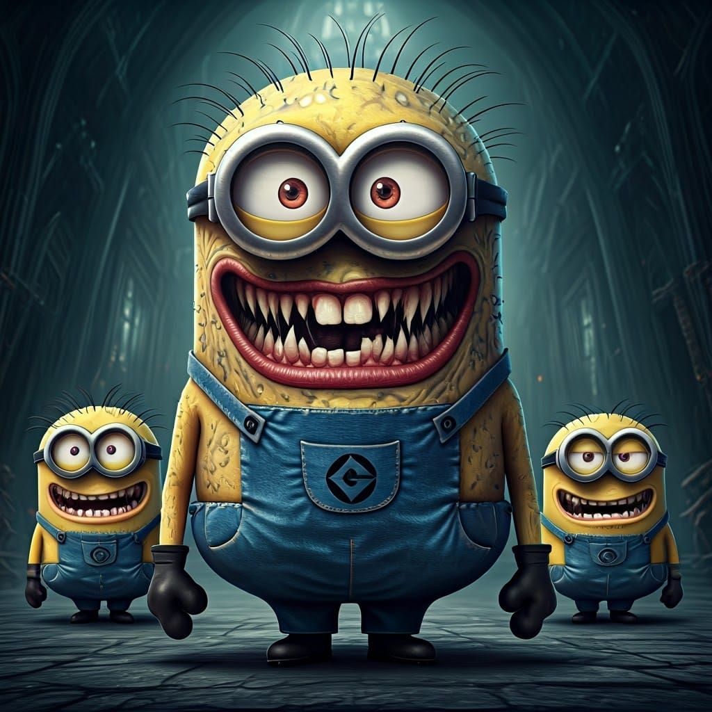 Menacing Disney Minions as Grotesque Monsters