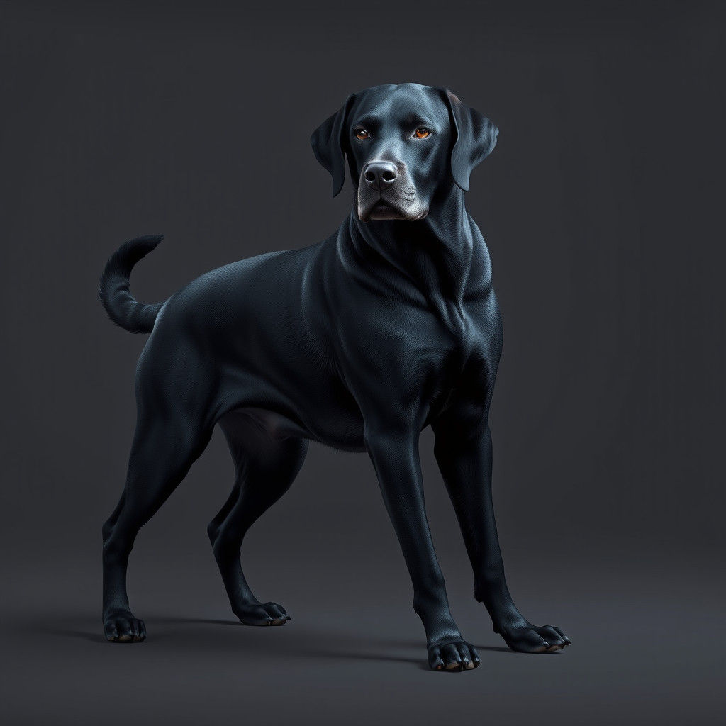 Heroic Black Labrador Retriever in Fantasy Concept Art