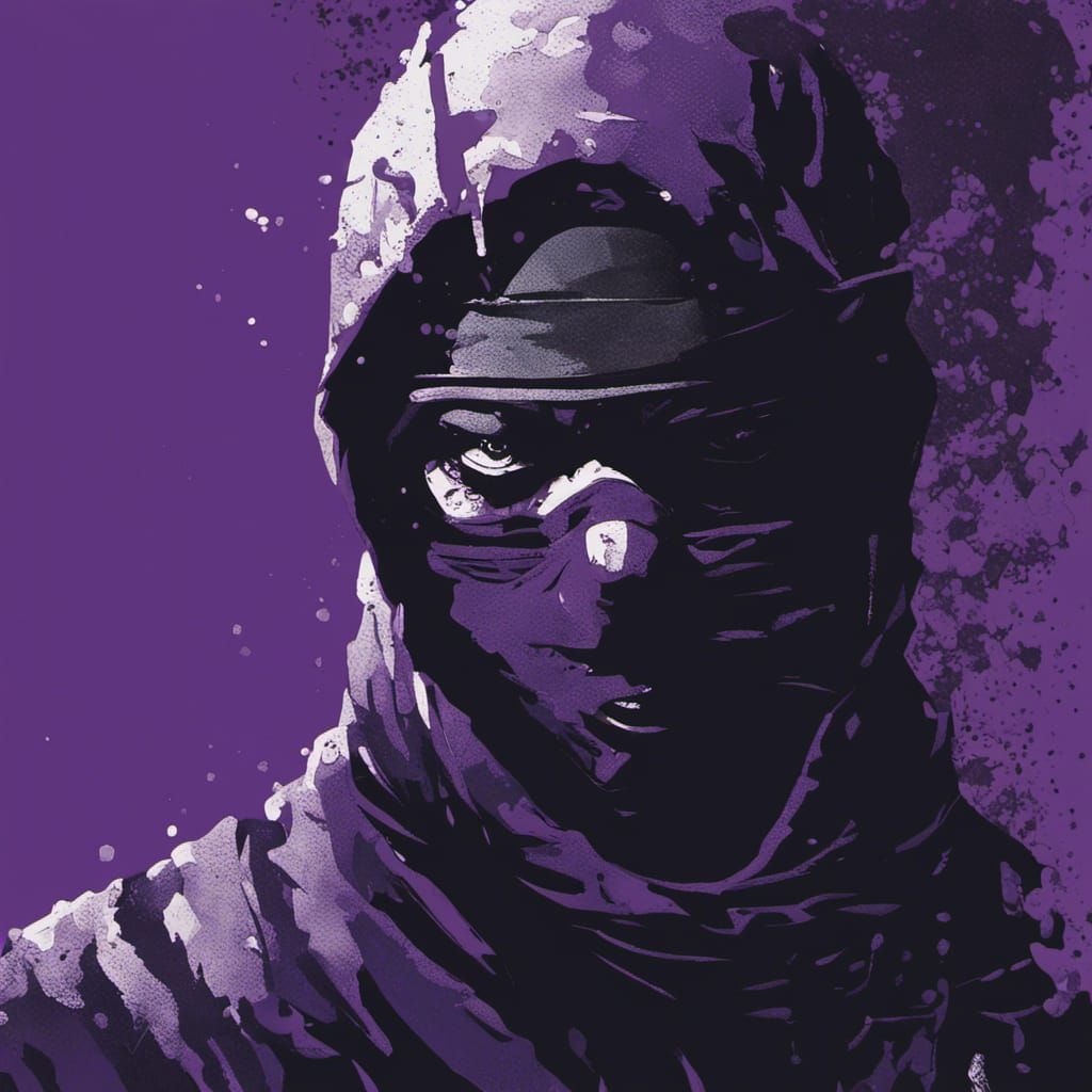 Shadowy Ninja in Purple: Textured Speedpaint Style