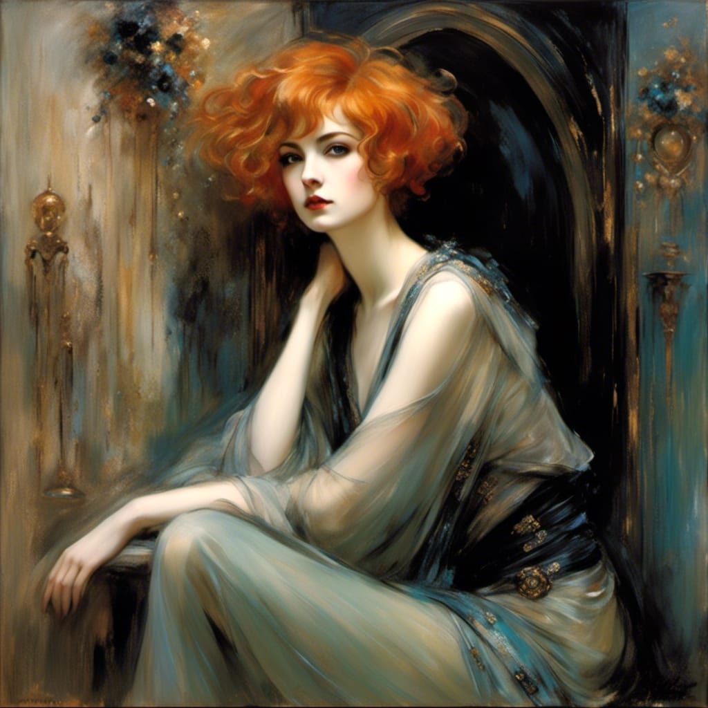 Elegant Noir Portrait of 1920s Woman