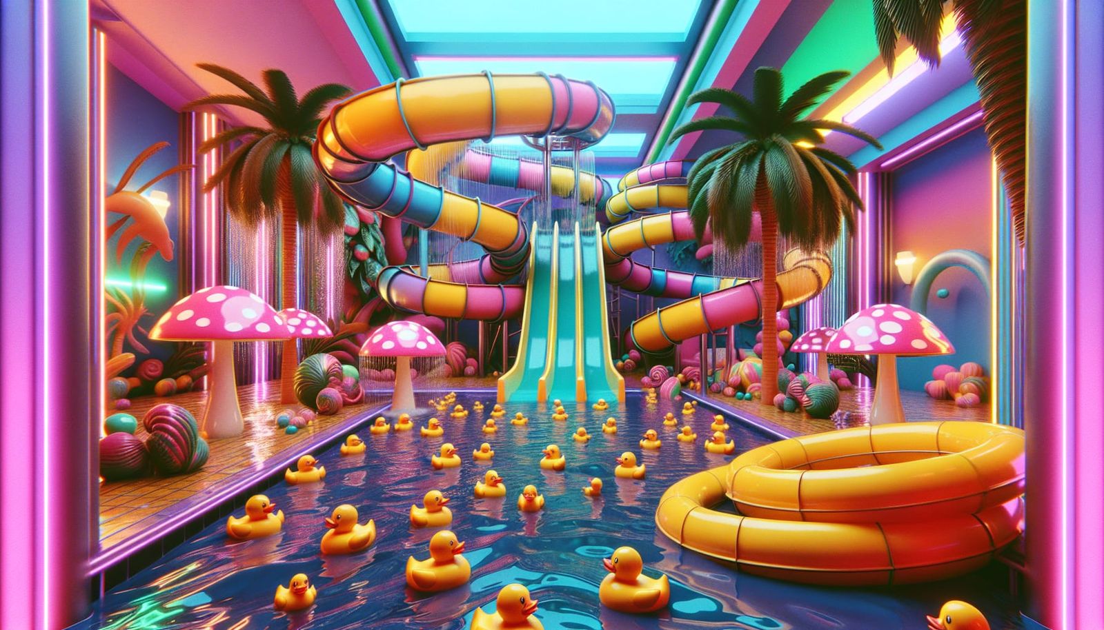 Vaporwave Dreamscape Pool Room