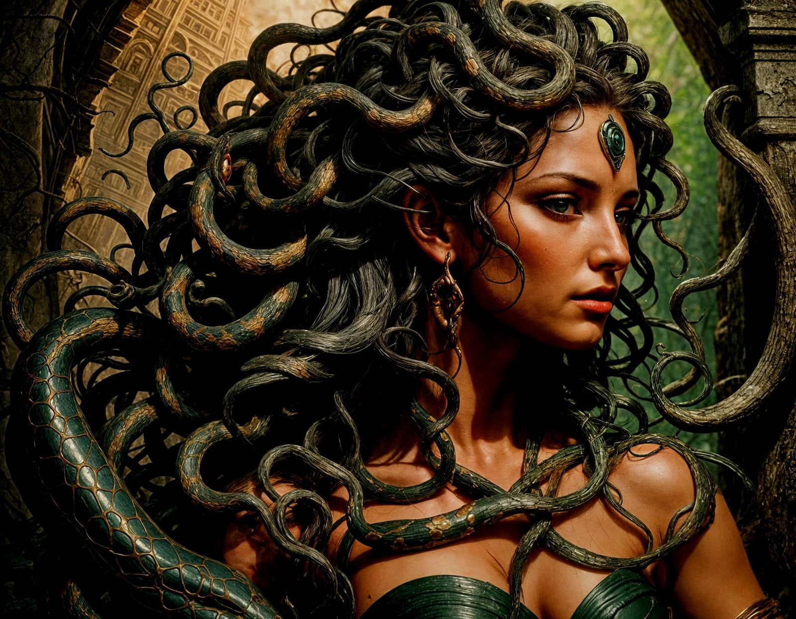 Medusa Portrait from the Rear