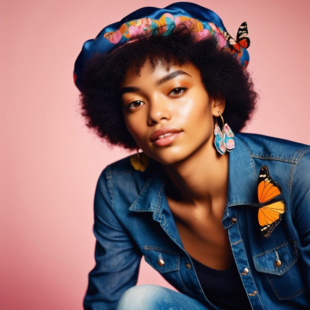 Warm Afro-Brazilian Woman in Golden Hour Glow