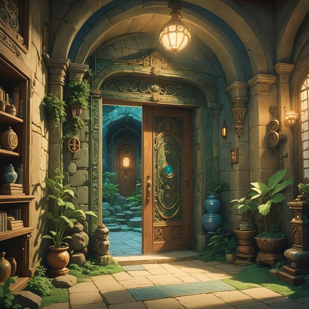 Studio Ghibli Mystical Room with Open Door