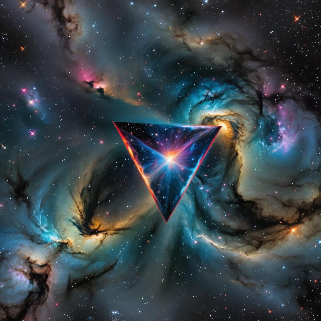 Bright Triangle Mirrored in Dark Galaxy