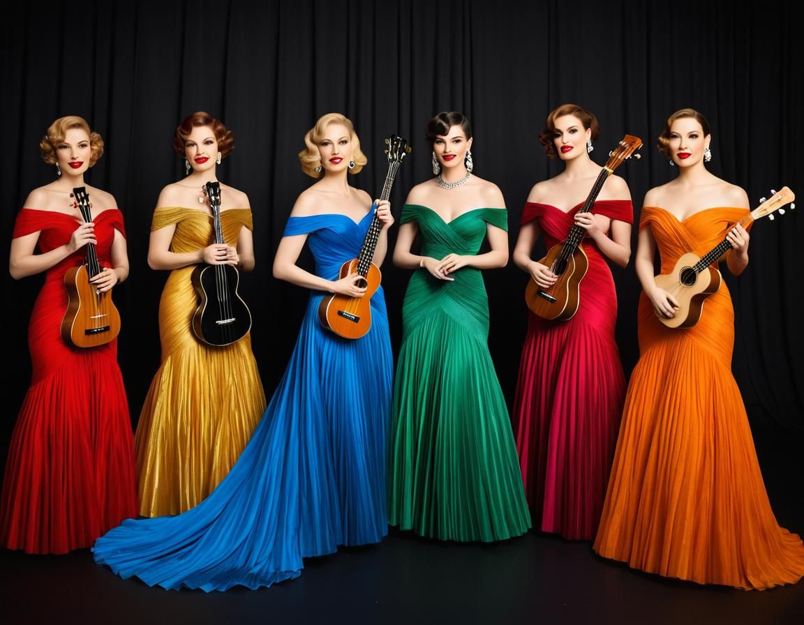All-Girl Ukulele Jazz Orchestra in 1930s Style