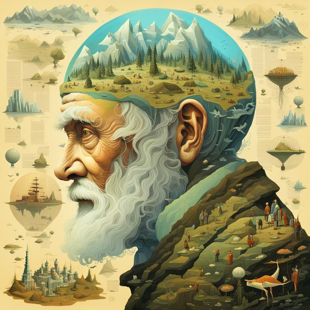 Darwin's Surreal Earth: A Double Exposure Collage