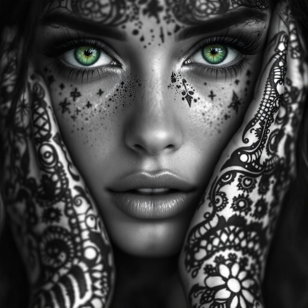 Tribal Beauty Shines in Monochromatic Portrait