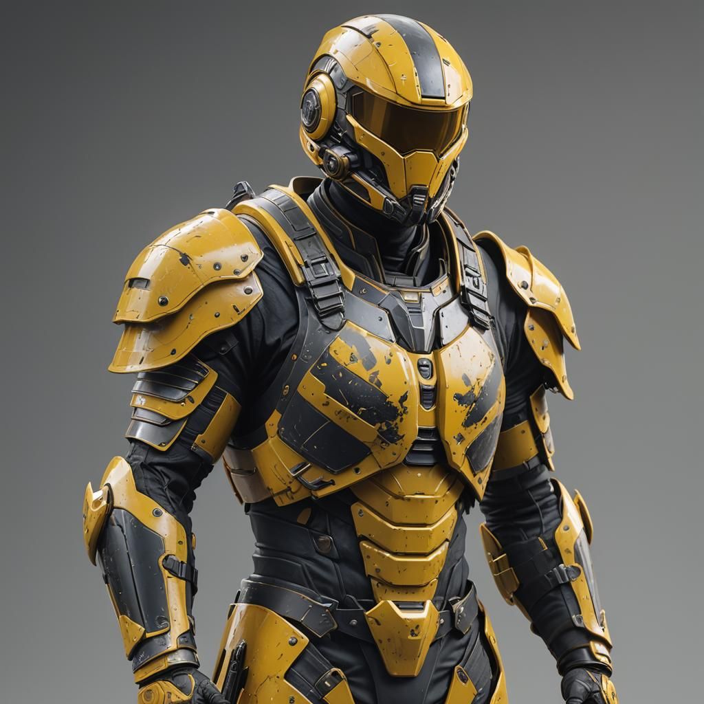 Armored Male Figure in Detailed Matte Painting