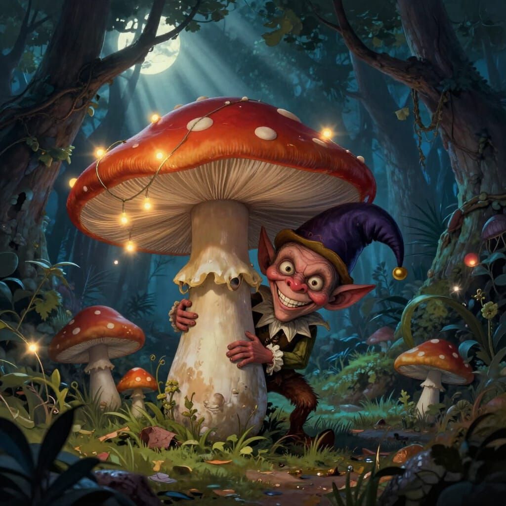 Mischievous Imp in Enchanted Twilight Forest