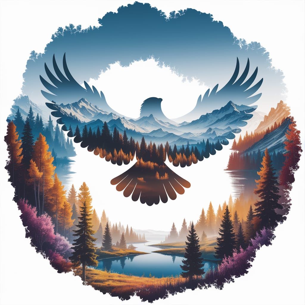 Eagles in Majestic Forest Landscapes