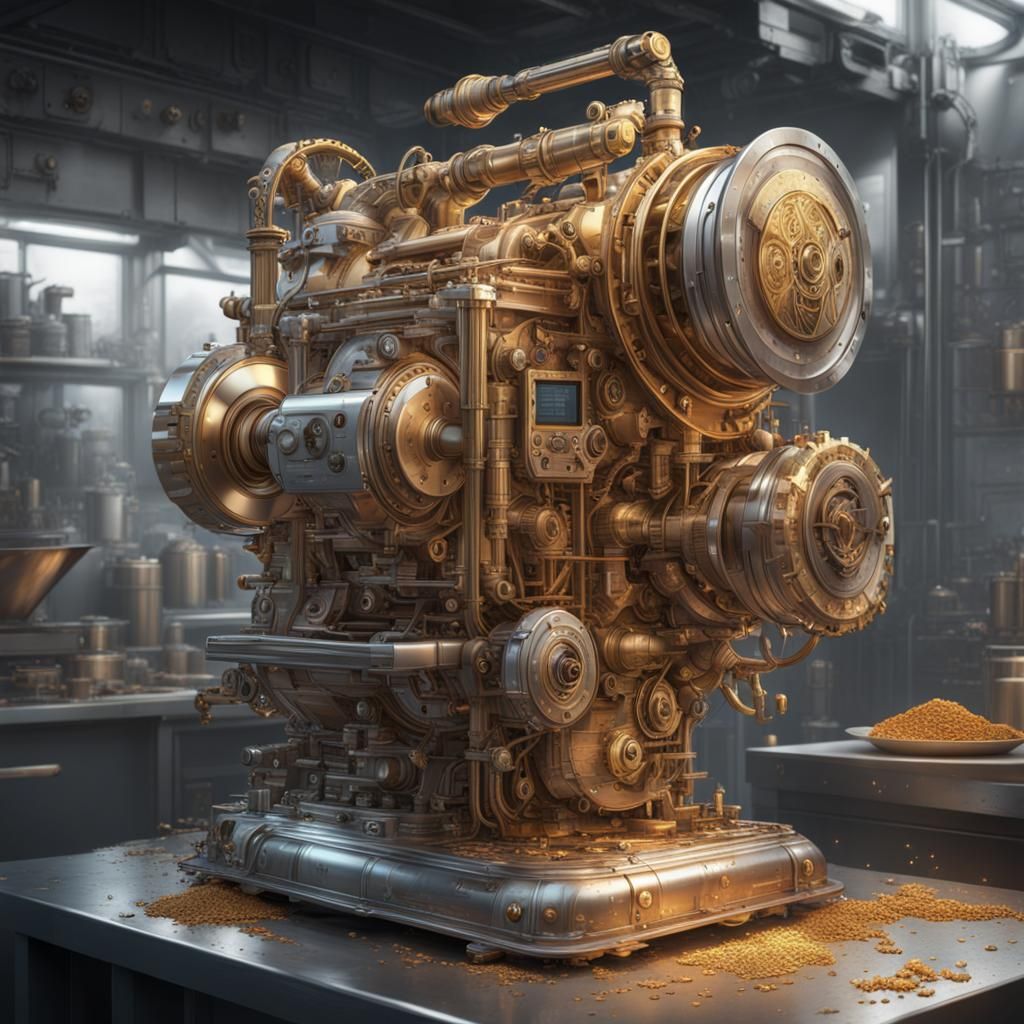 Intricate Metallic Food Processor in 3D Render