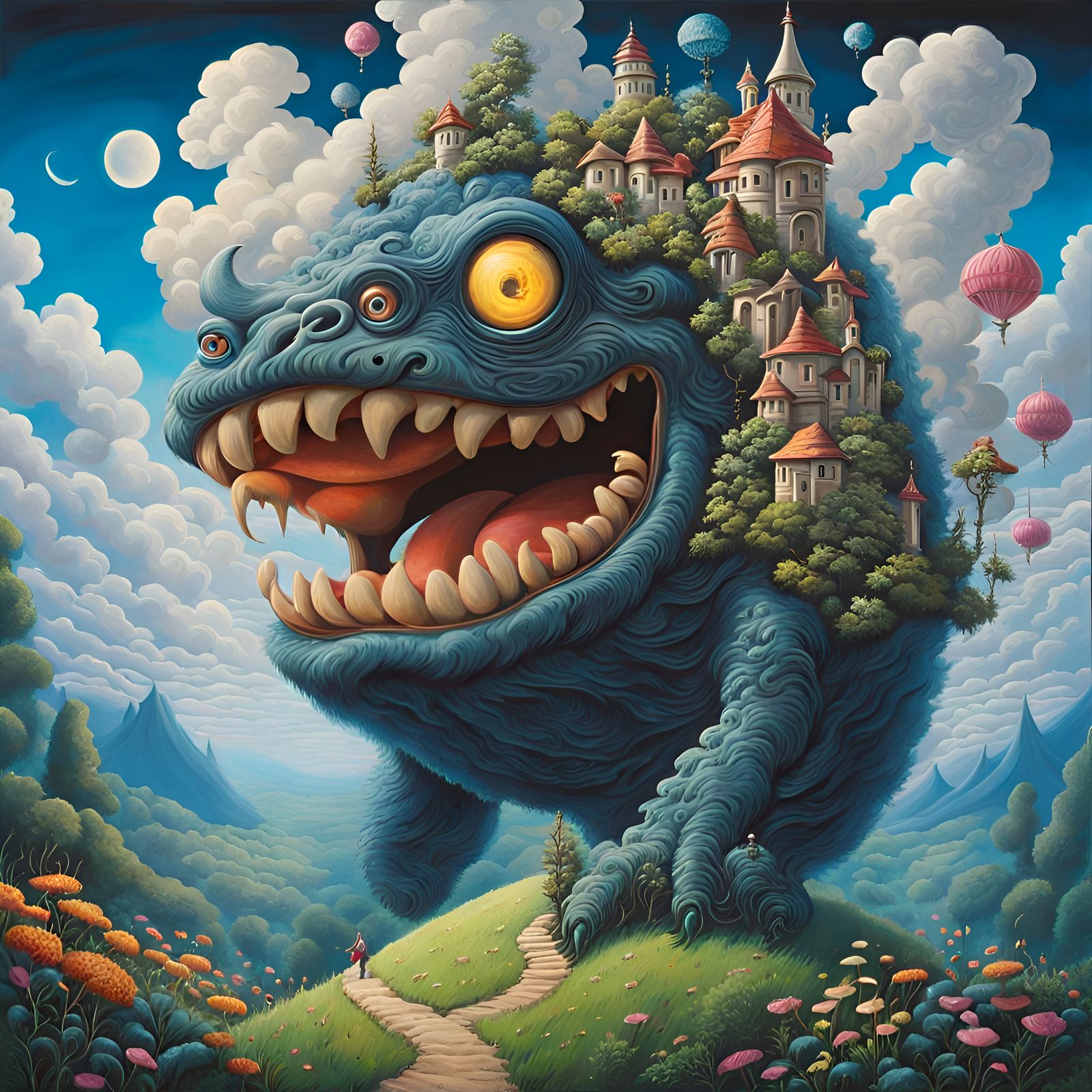 Smoke Monster and Fairy in Cosmic Meadow