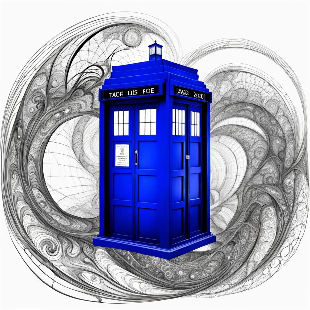Tardis in Luis Royo Style with Abstract Elements