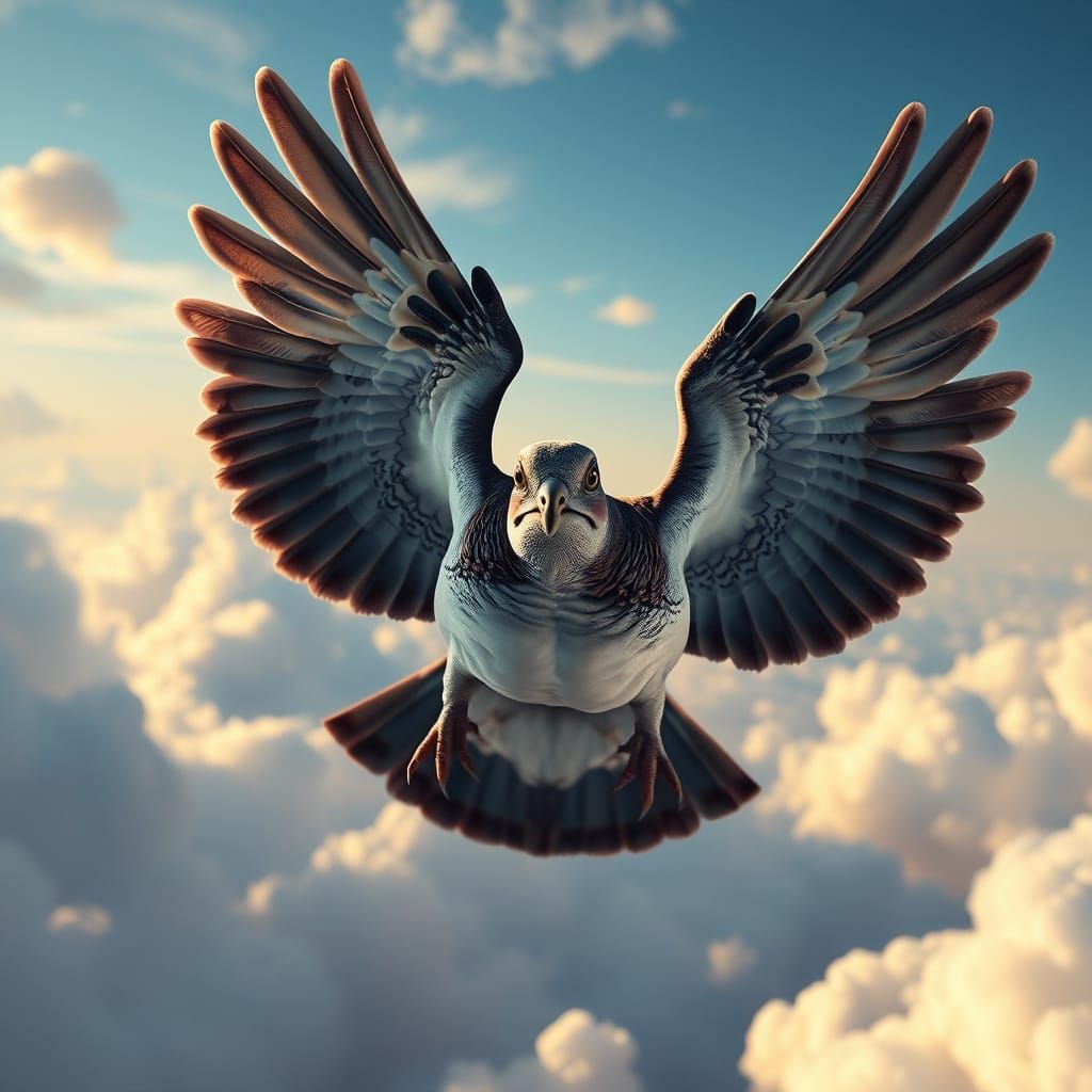 Majestic Turtle Dove in Dreamlike Landscape