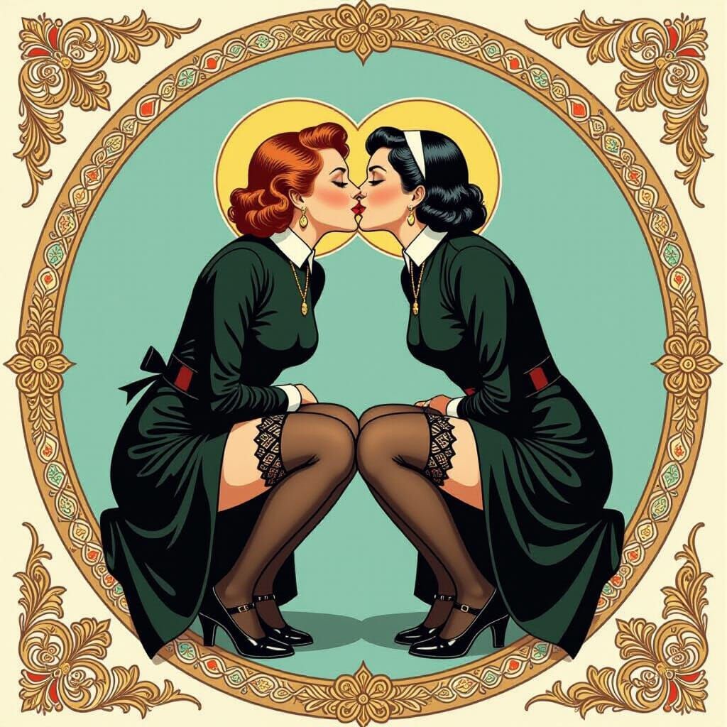 Two Priestesses Kissing: An Intimate Masterpiece