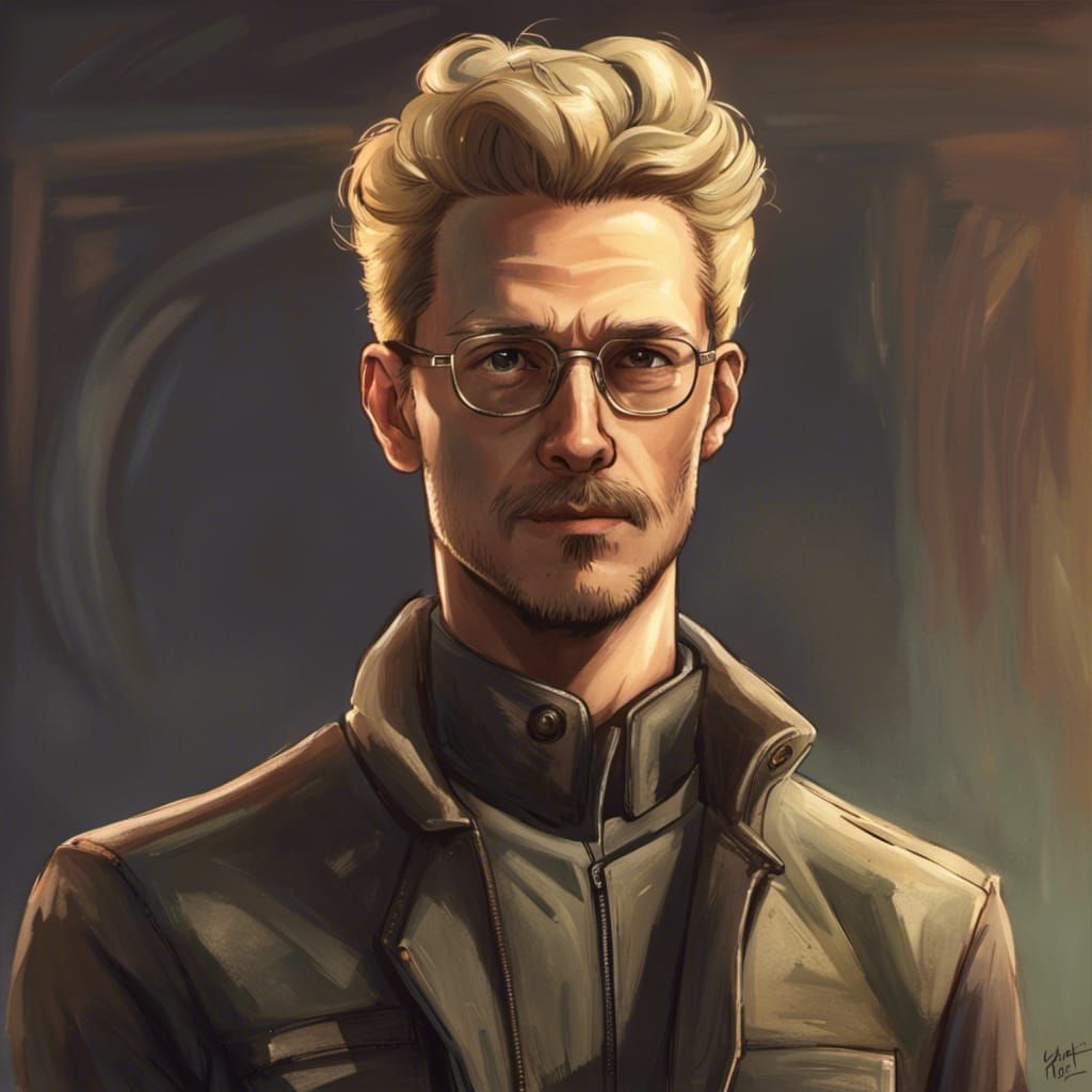 Fallout-Inspired Blond Man in Vault-Tech Jumpsuit