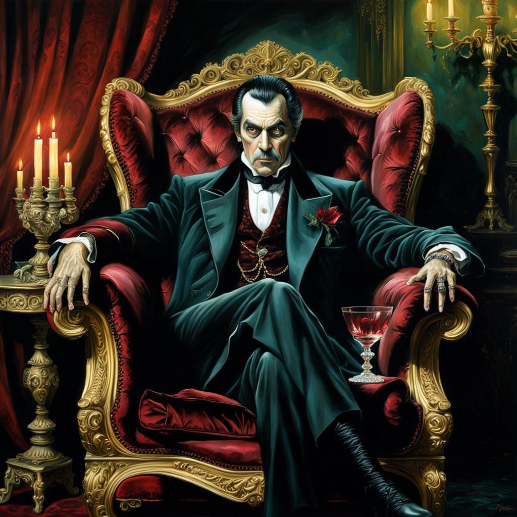 Count Dracula Portrait in Dark Gothic Style