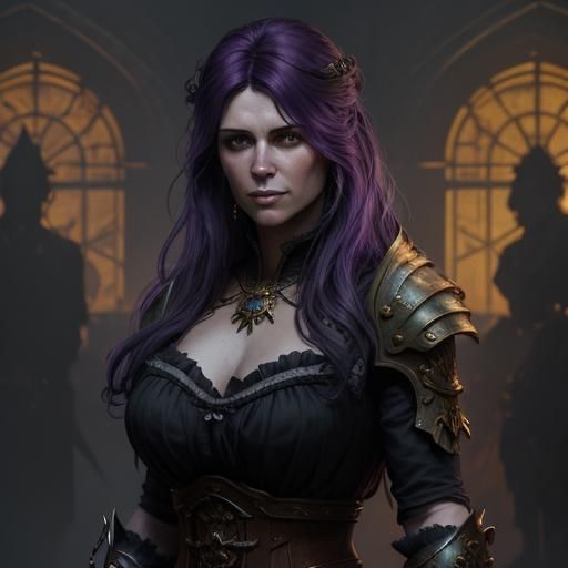 Fantasy Barmaid in Dark Concept Art Style