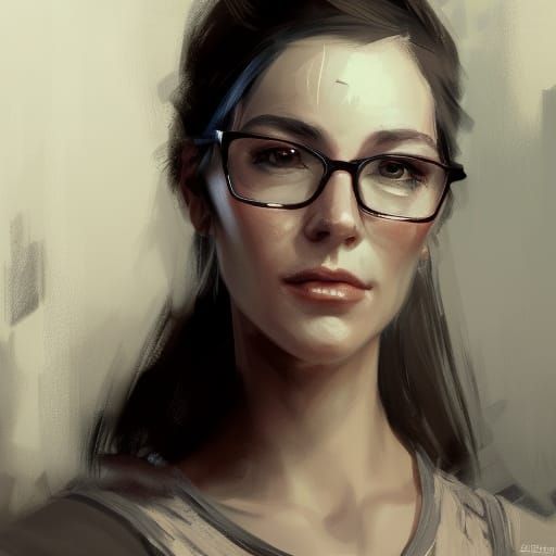 Detailed Portrait of a Librarian in Artstation Style