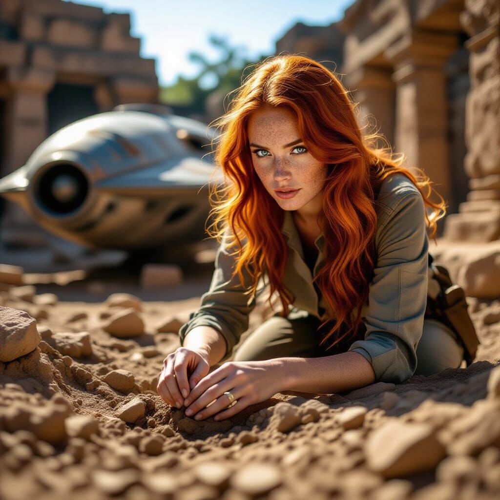 Archaeologist Discovers Alien Spaceship Amidst Ancient Templ...