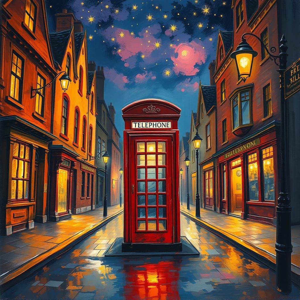 A red telephone booth, a classic British design