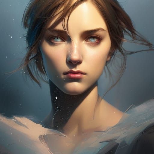Icy Dichotomy: A Detailed Portrait in Artstation Style