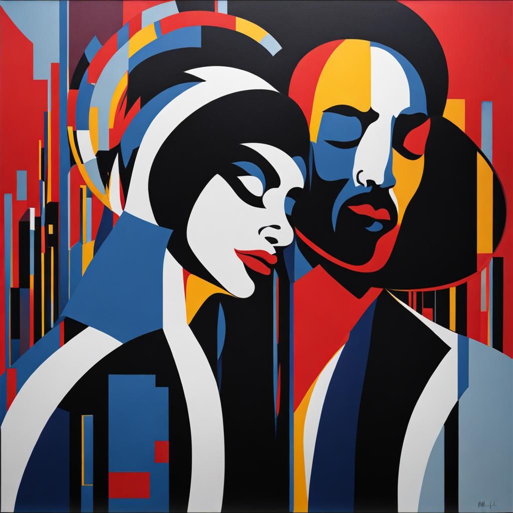 The Kiss: Mixed-Media Collage Art