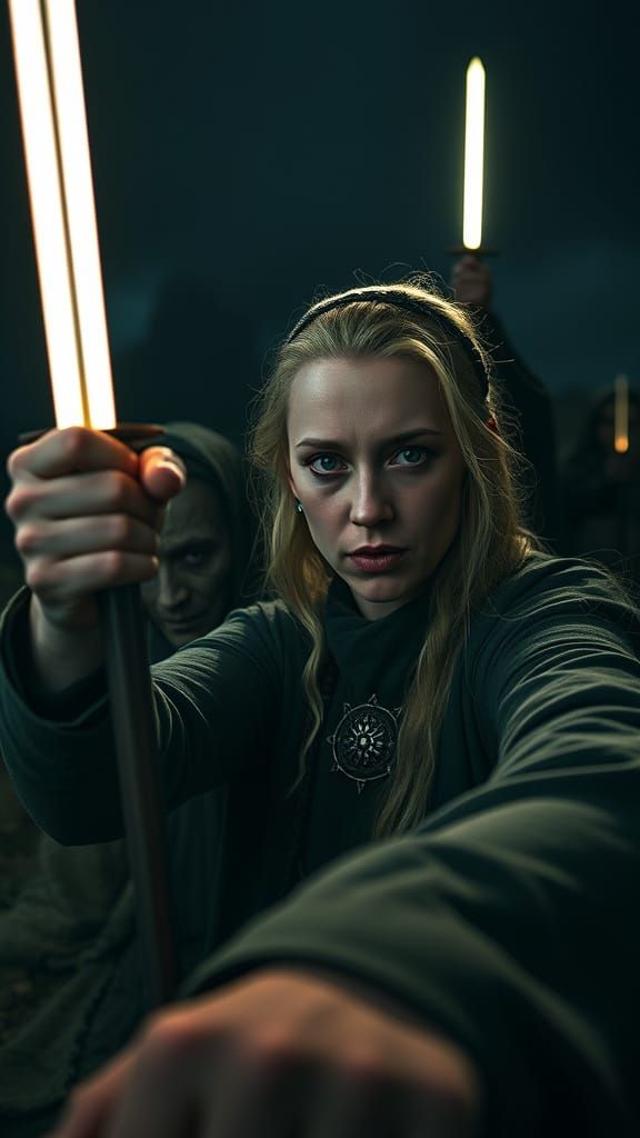 Ethereal Galadriel Captured in Moody Selfie Moment