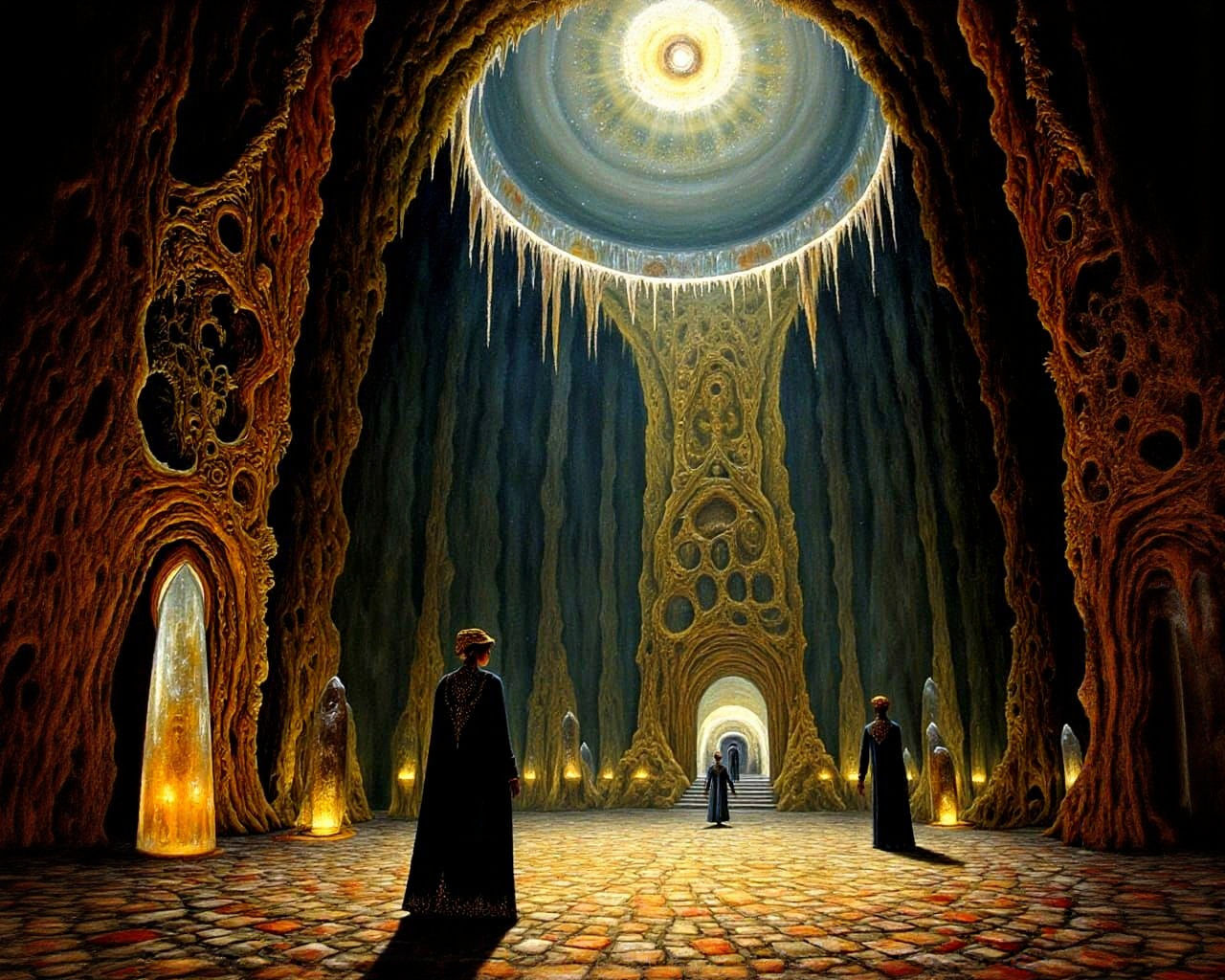 Baroque Ballroom in Crystal Cave, Dark Surrealism