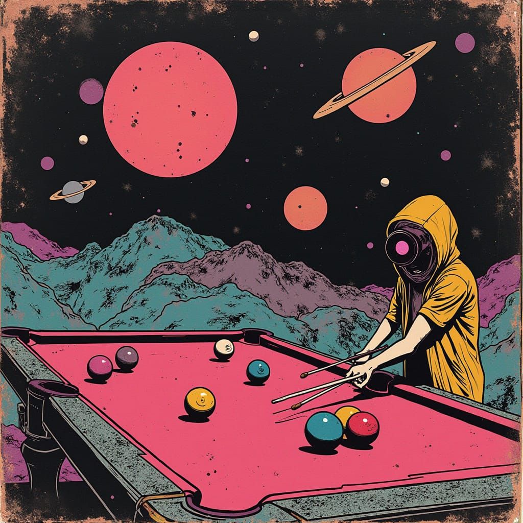 Graffiti Planetoids in Neon Galaxy Pool