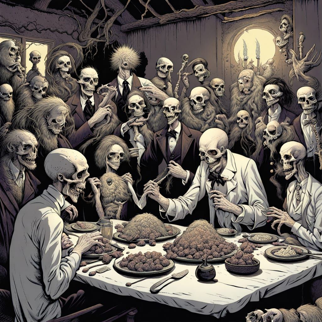Macabre Feast in William Stout Style