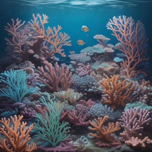 Vibrant Seahorses in a Colorful Deep Sea Reef