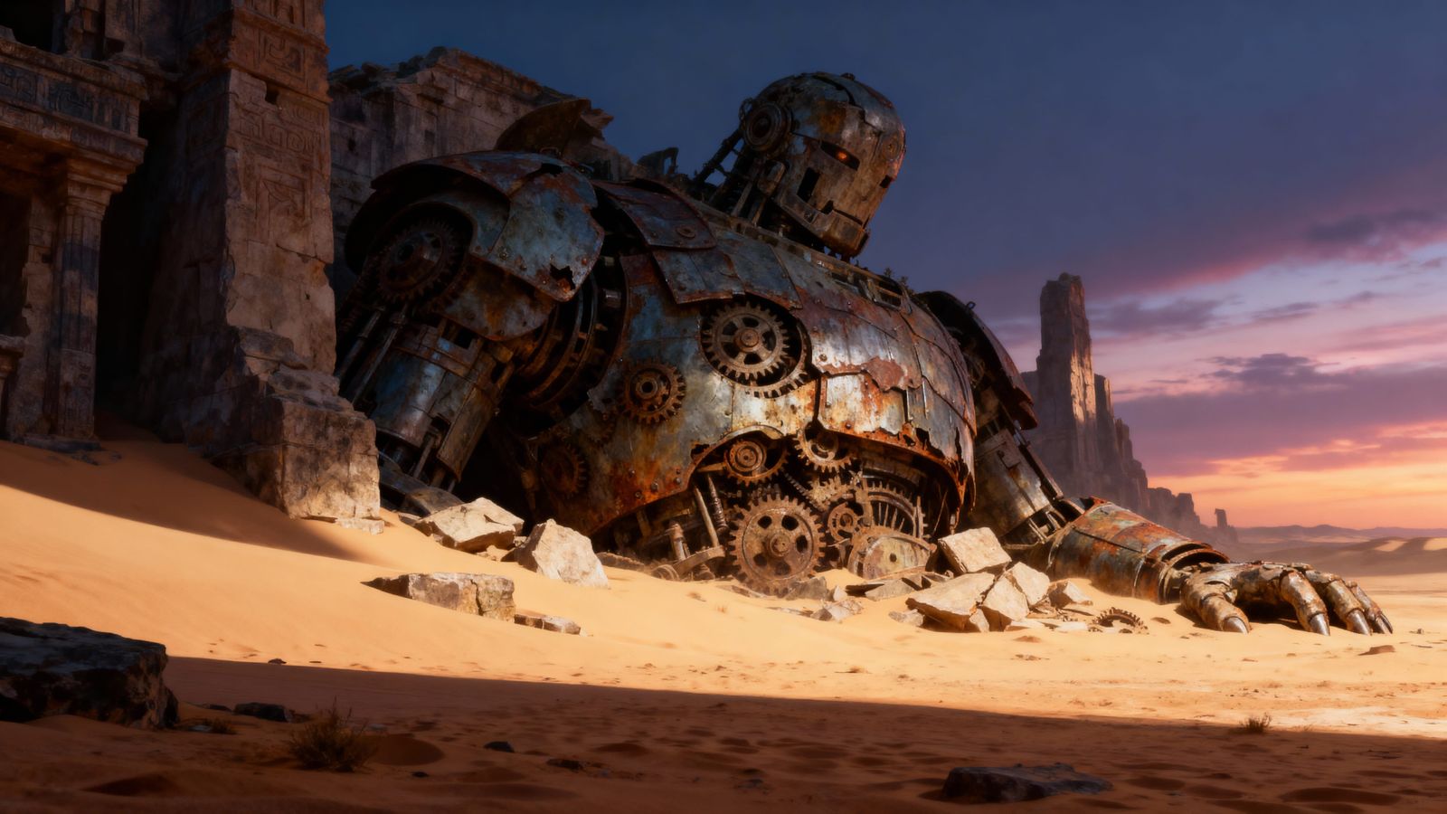 Ancient Automaton Unearthed in Desert Ruins