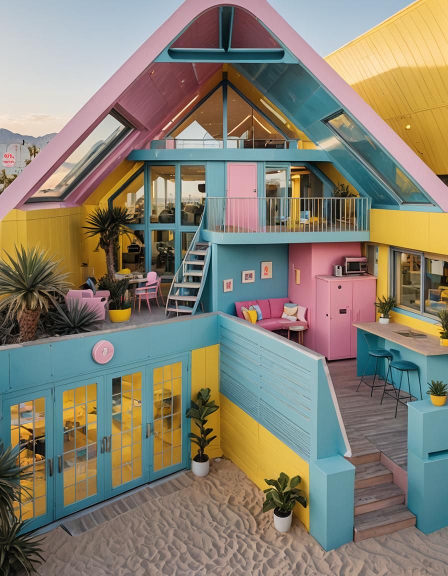 Futuristic Beach House with Steel Wave Architecture