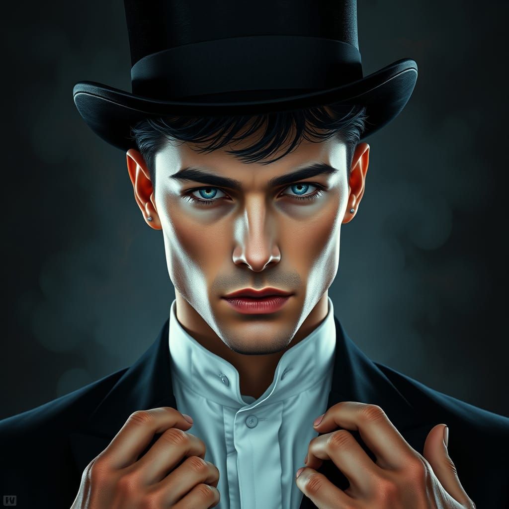 Ethereal Emperor in Dark Fantasy Attire