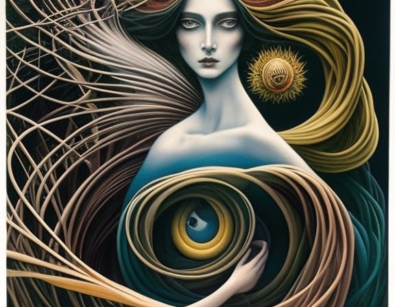 Chaotic Fairytale Scene with Intricate Details