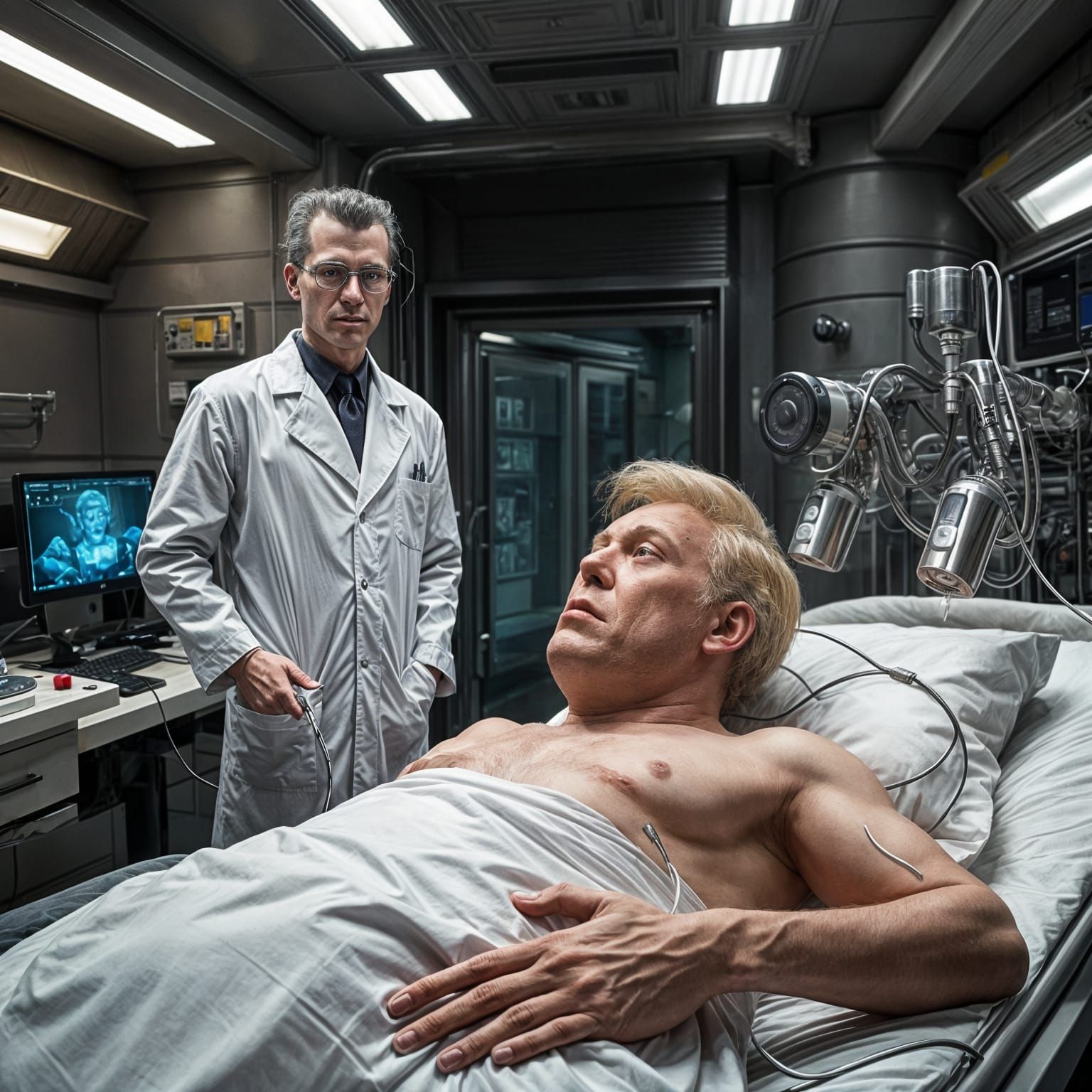 A modern day Dr Frankenstein in his shiny stainless steel la...