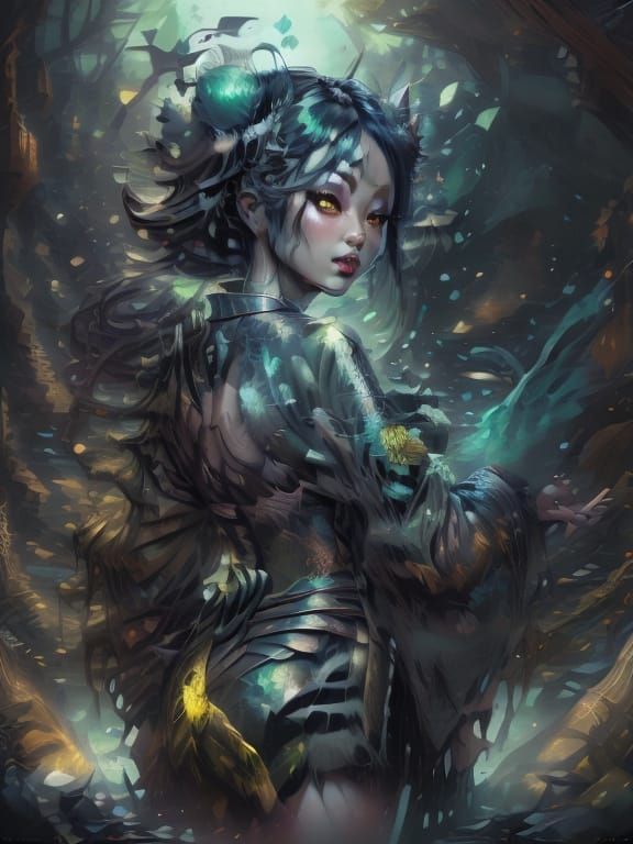 Serene Angel of Death Guides a Soul to the Afterlife in Ethe...