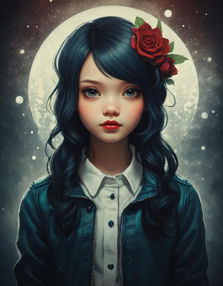 Stylized Portrait in Graphic Novel Style