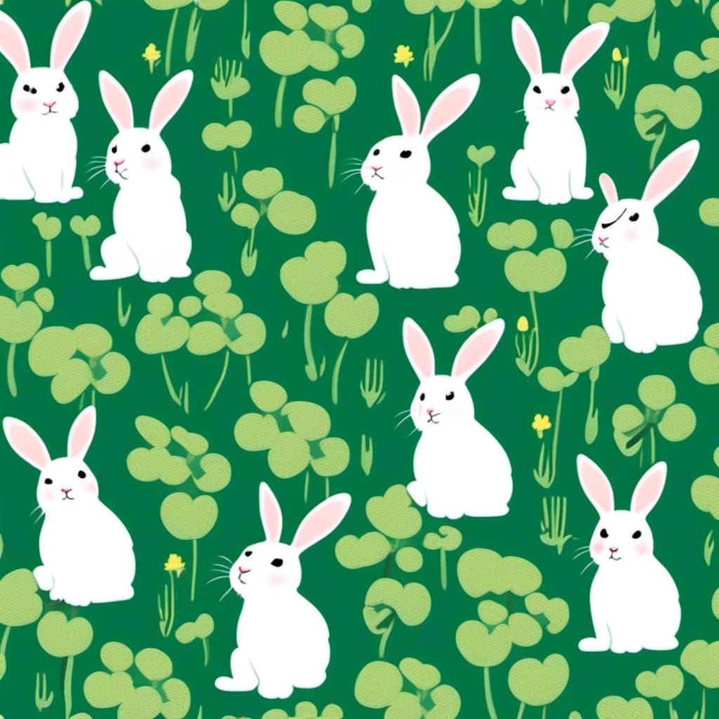 Kawaii Rabbit in Sunlit Meadow