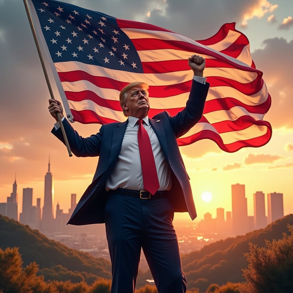 Donald Trump Triumphant: An 8k Fantasy Portrait