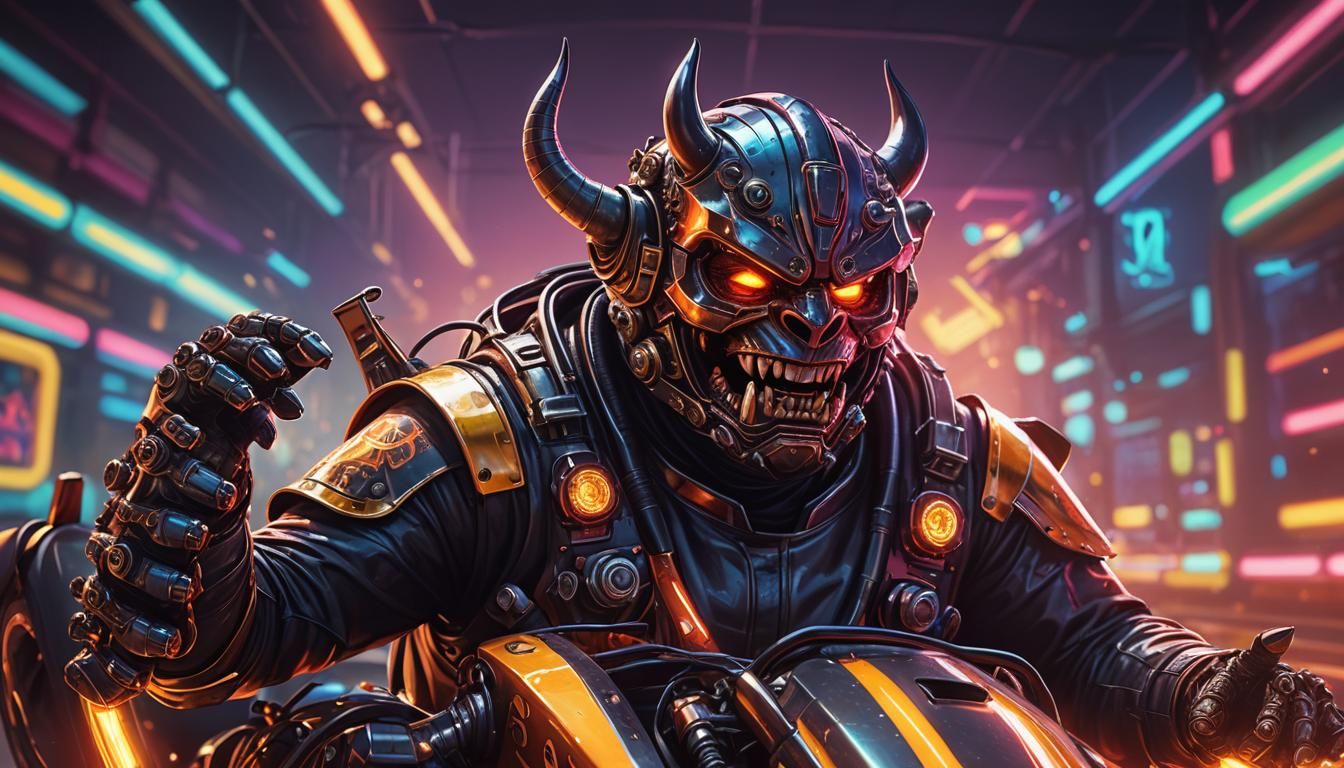 Demon Racer: Hyperrealistic Concept Art in 3D