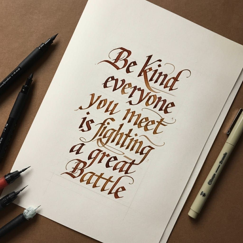 Calligraphic Quote in Medieval Manuscript Style