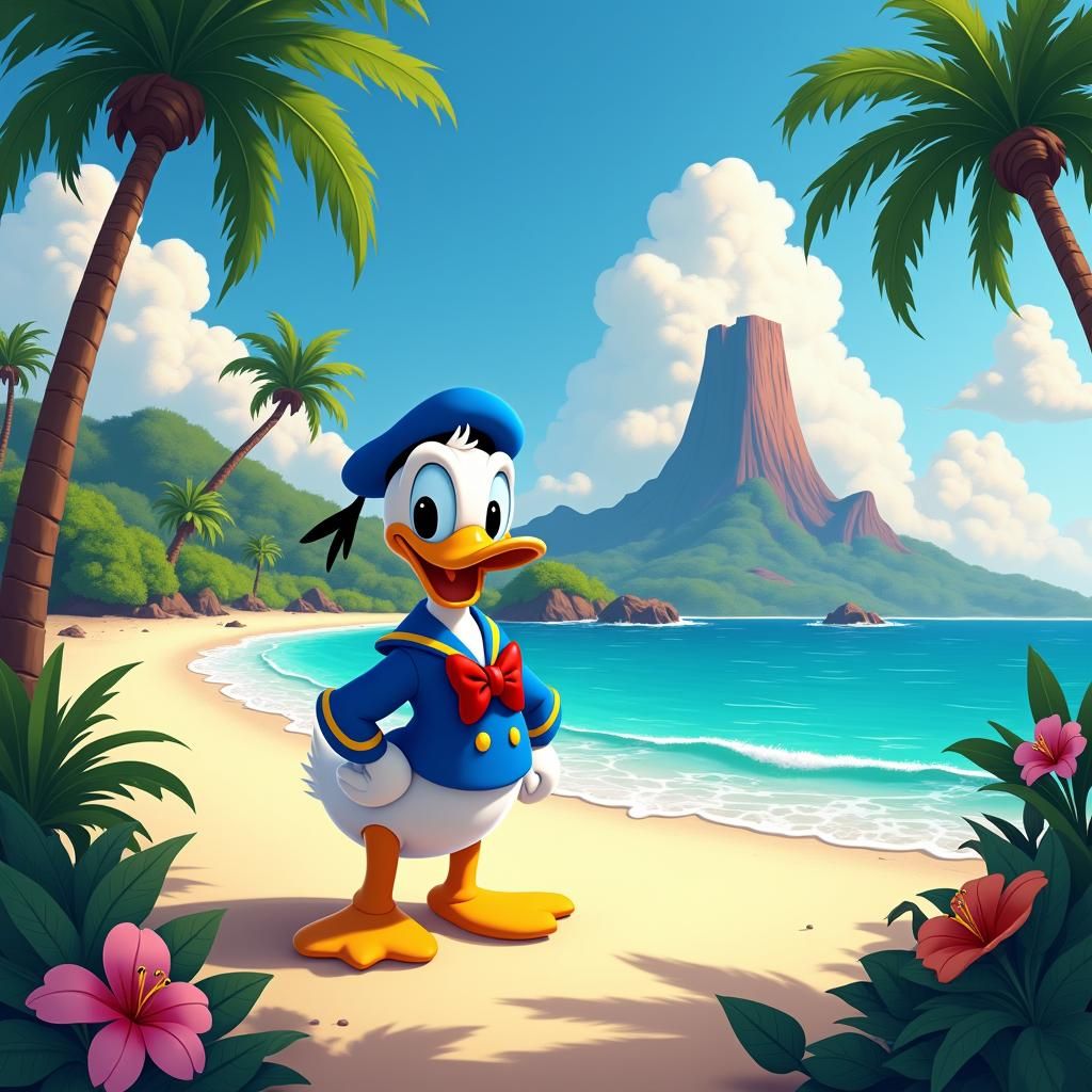 Donald Duck's Tropical Island Dreamscape