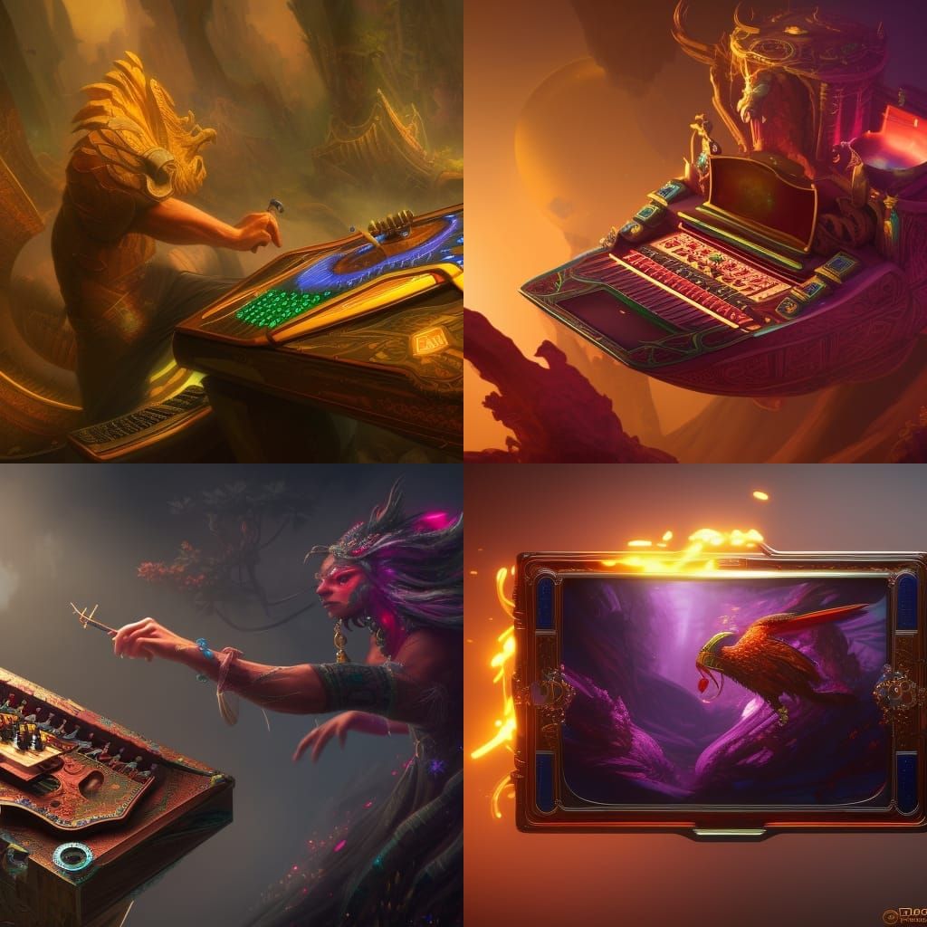 Person Gaming on Glubo Console: Detailed Matte Painting