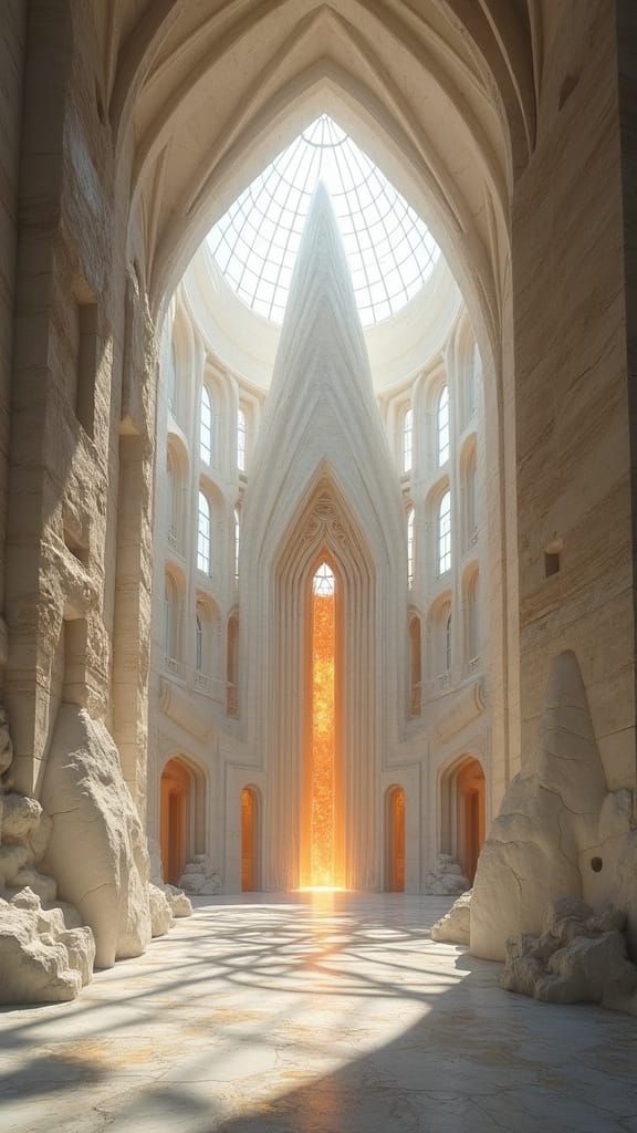 Futuristic Geodesic Dome City Orbiting the Sun